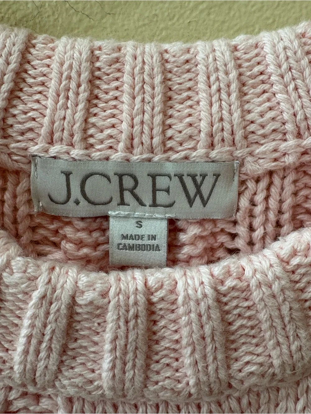 J.Crew Cable-knit Crewneck Sweater in Delicate Bloom